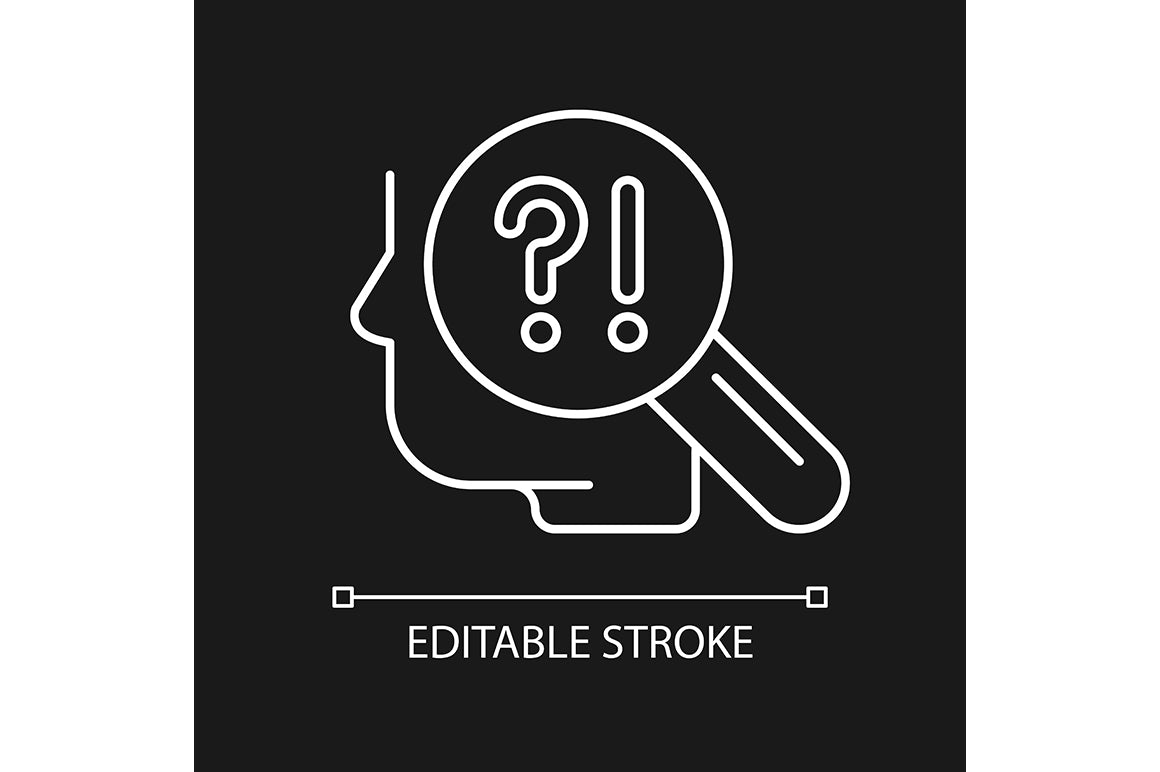 Critical thinking linear icons set for dark and light mode