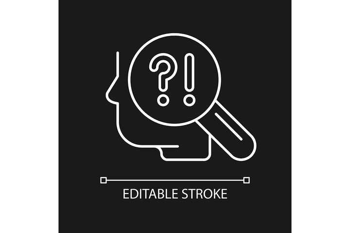 Critical thinking linear icons set for dark and light mode