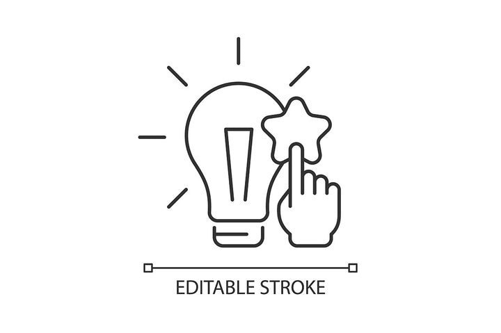 Critical thinking linear icons set for dark and light mode