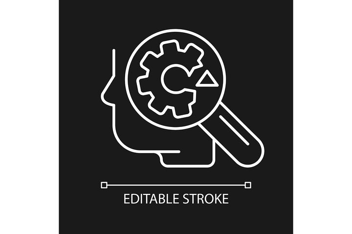 Critical thinking linear icons set for dark and light mode