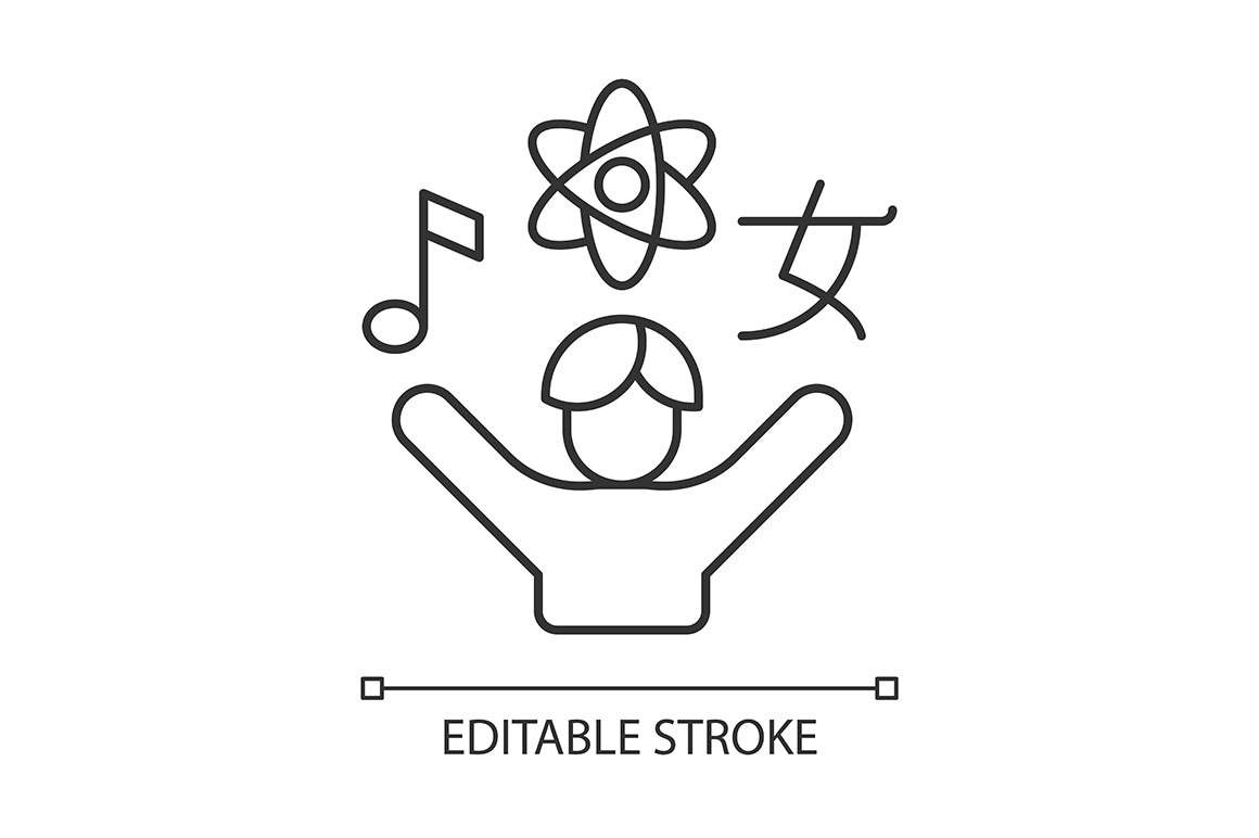 Critical thinking linear icons set for dark and light mode