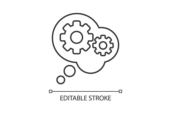 Critical thinking linear icons set for dark and light mode