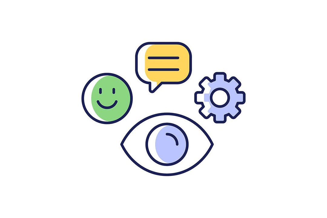 Critical thinking RGB color icons set