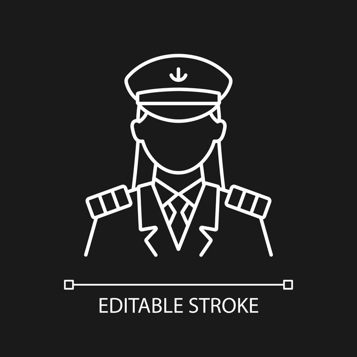 Cruise and hotel staff linear icons set for dark and light mode