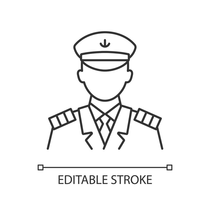 Cruise and hotel staff linear icons set for dark and light mode