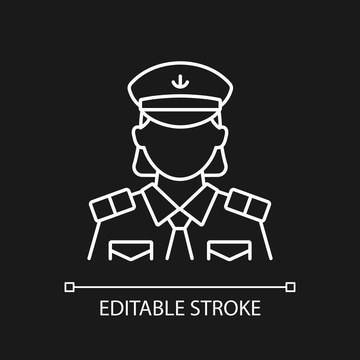 Cruise and hotel staff linear icons set for dark and light mode