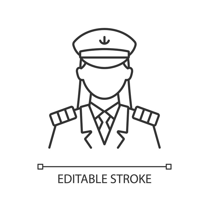Cruise and hotel staff linear icons set for dark and light mode