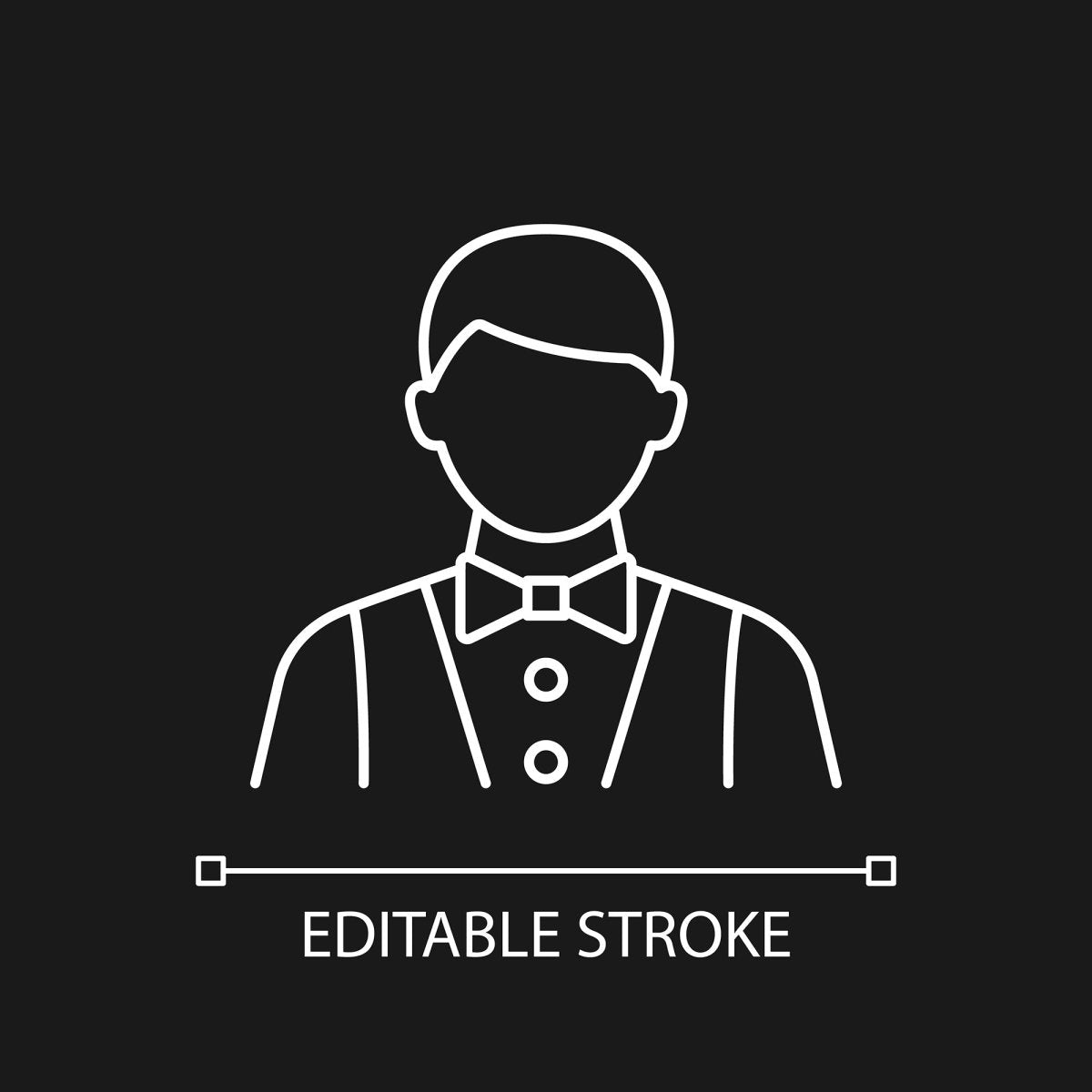 Cruise and hotel staff linear icons set for dark and light mode