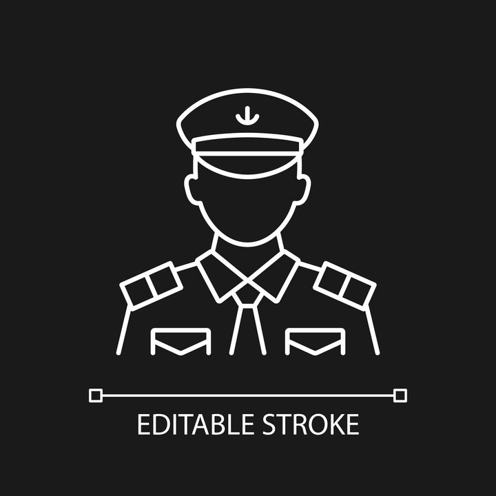 Cruise and hotel staff linear icons set for dark and light mode