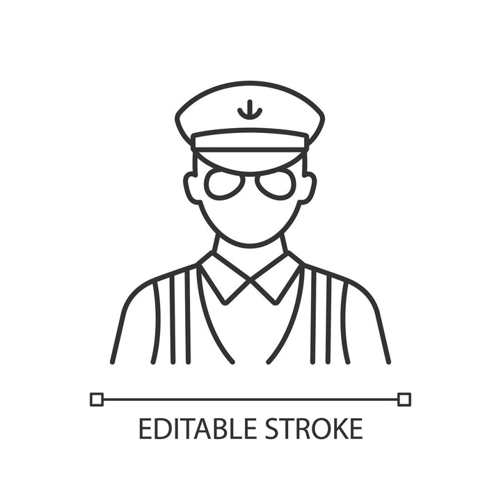Cruise and hotel staff linear icons set for dark and light mode