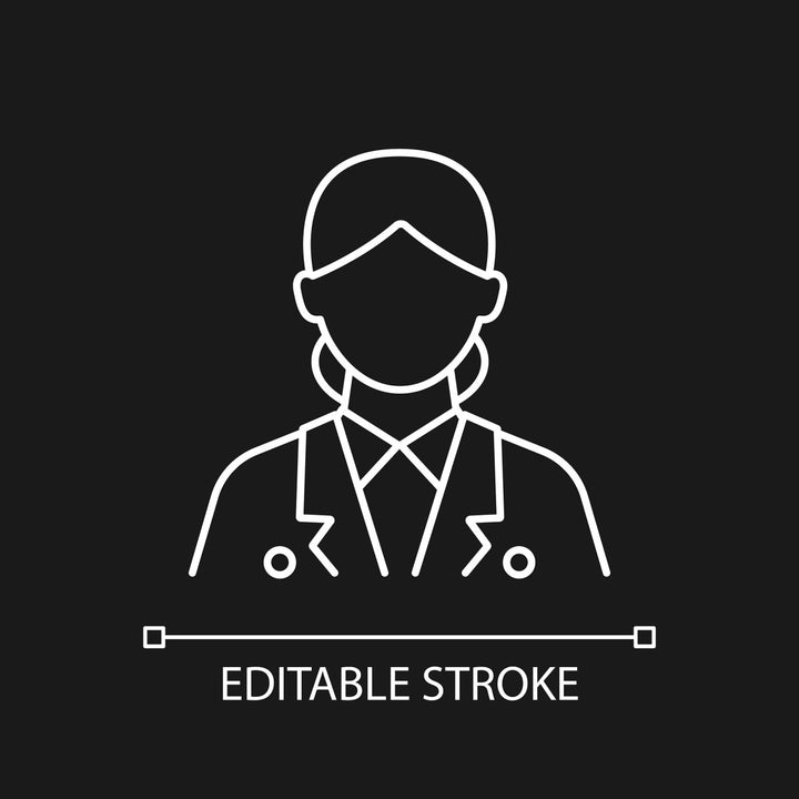 Cruise and hotel staff linear icons set for dark and light mode