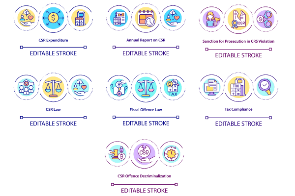 CSR Law Concept Icons Bundle