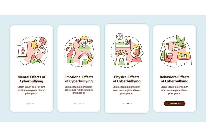 Cyberharassment sources mobile app page set