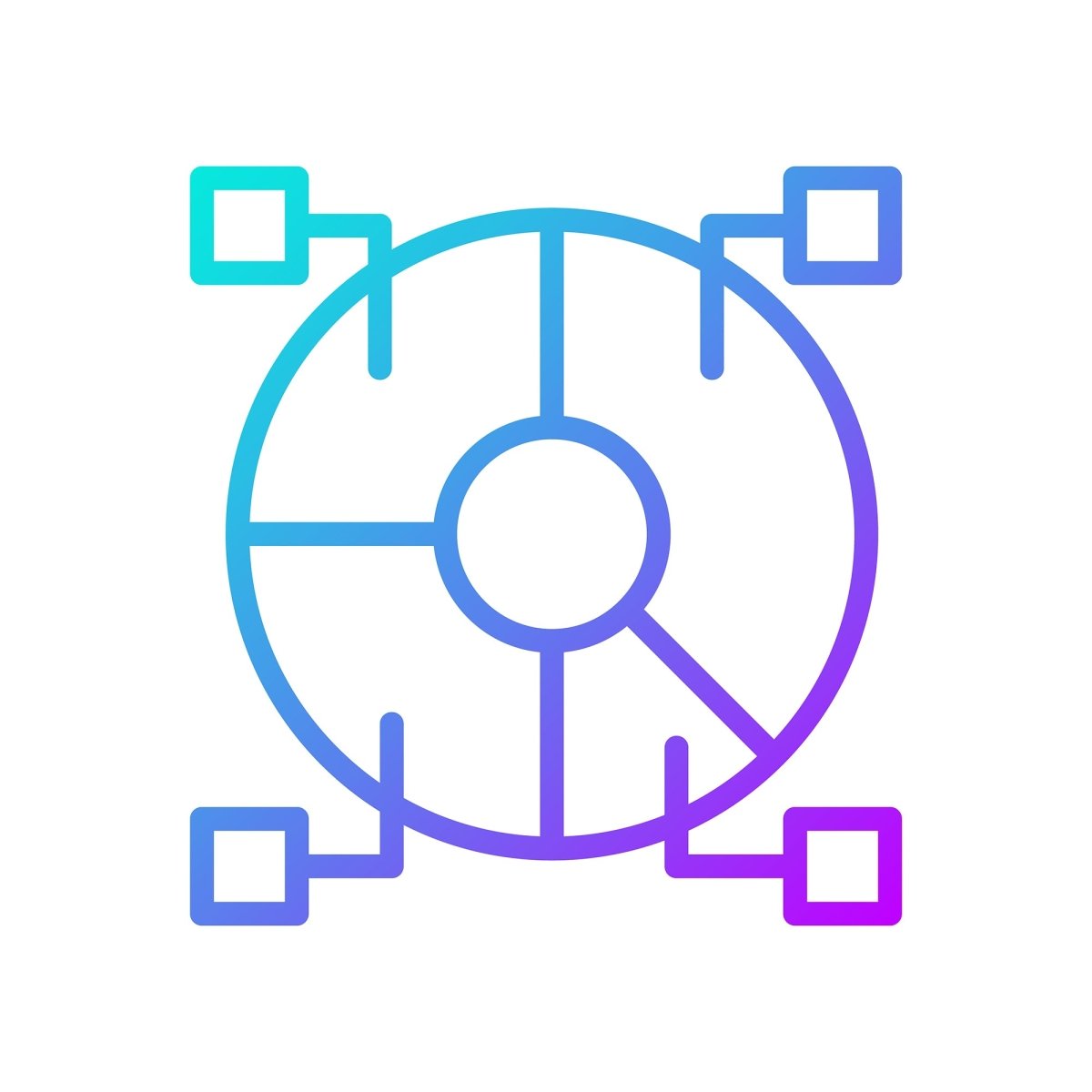 Data mining gradient linear vector icons set