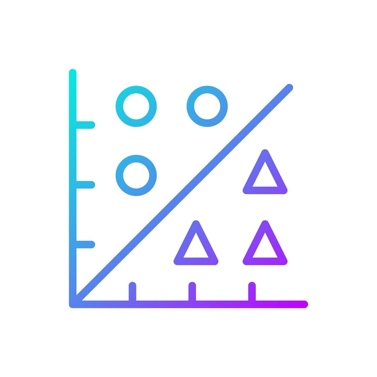 Data mining gradient linear vector icons set