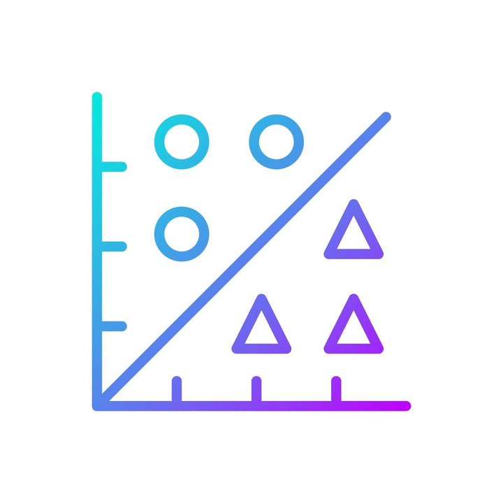 Data mining gradient linear vector icons set