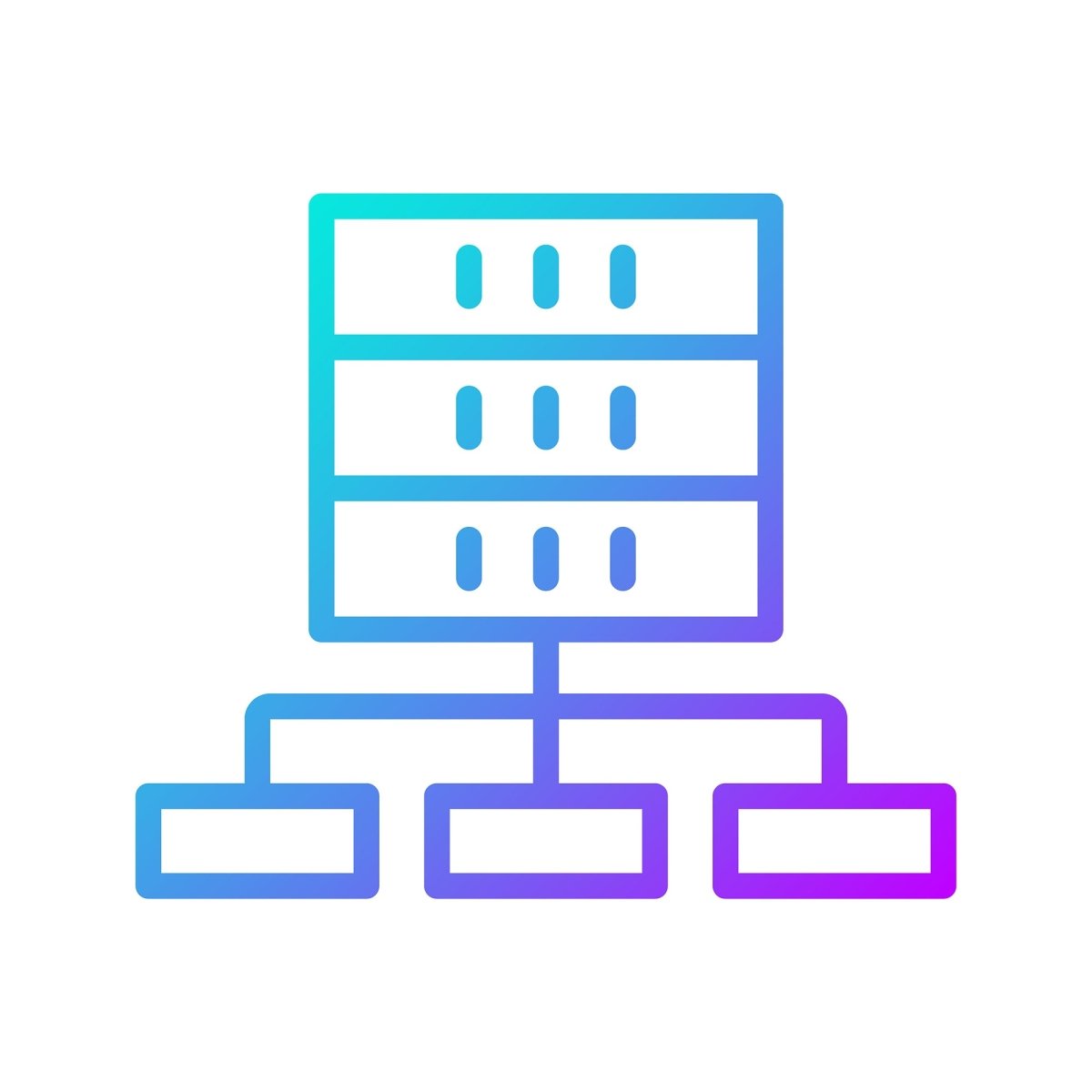 Data mining gradient linear vector icons set