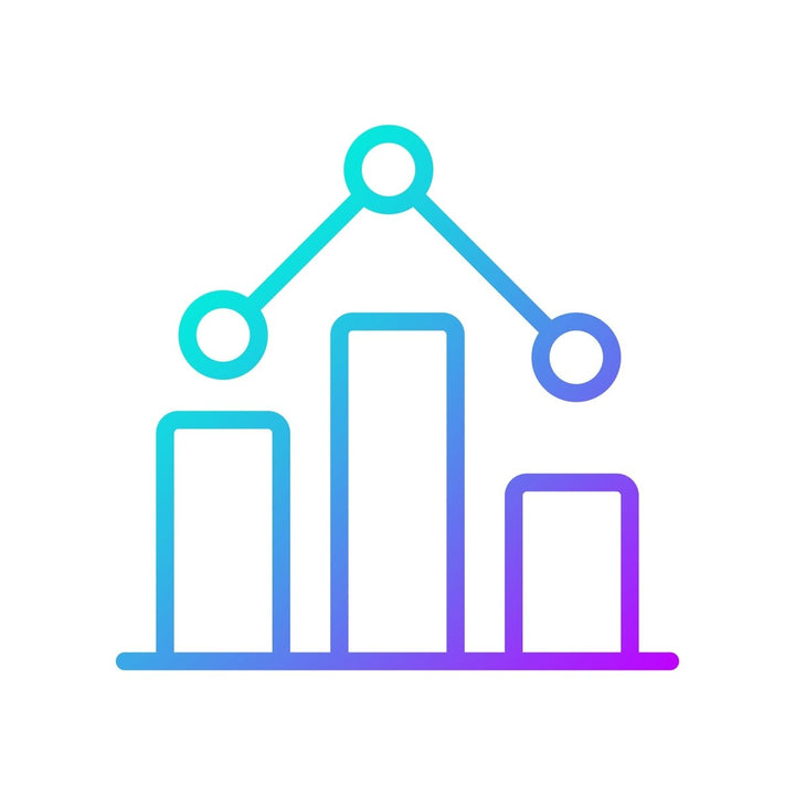Data mining gradient linear vector icons set