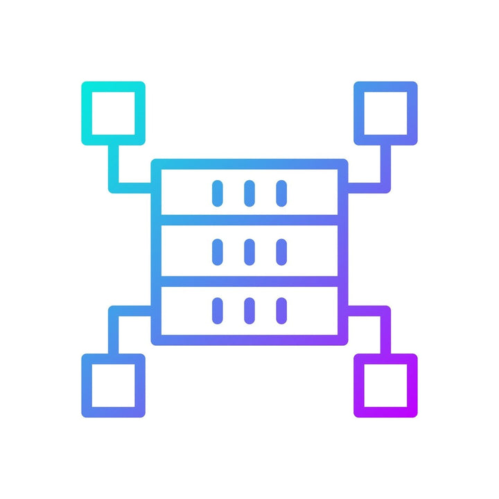 Data mining gradient linear vector icons set