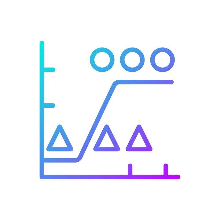 Data mining gradient linear vector icons set