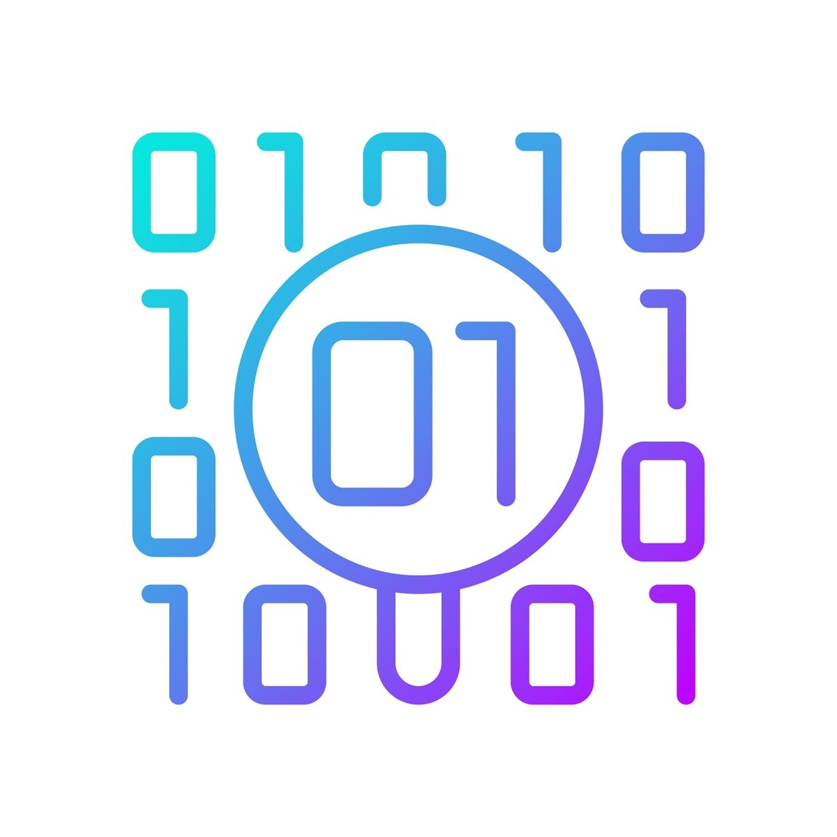 Data mining gradient linear vector icons set