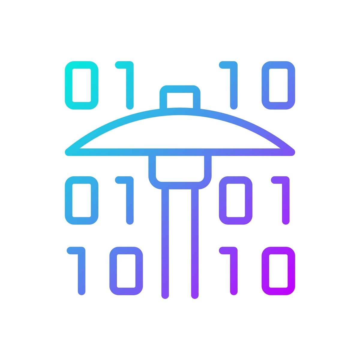 Data mining gradient linear vector icons set