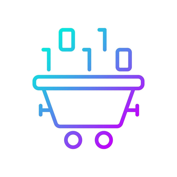 Data mining gradient linear vector icons set