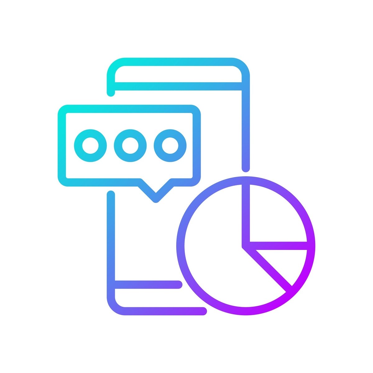 Data mining gradient linear vector icons set