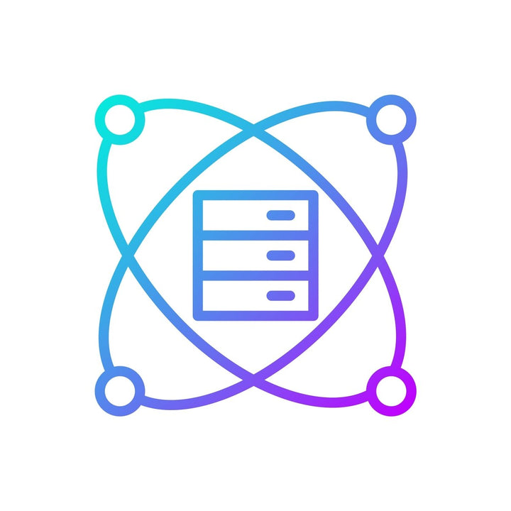 Data mining gradient linear vector icons set