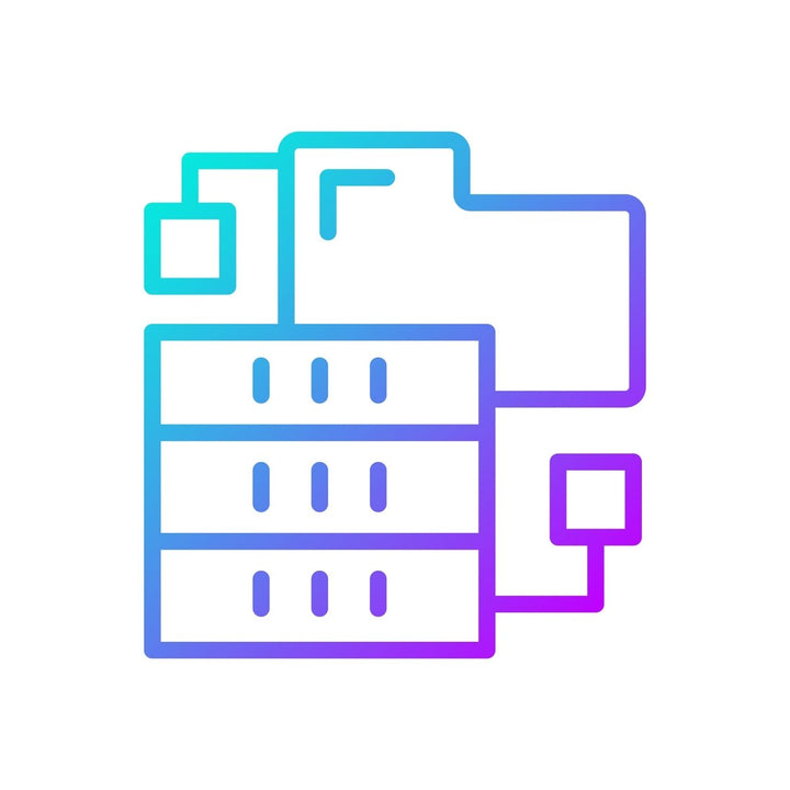 Data mining gradient linear vector icons set