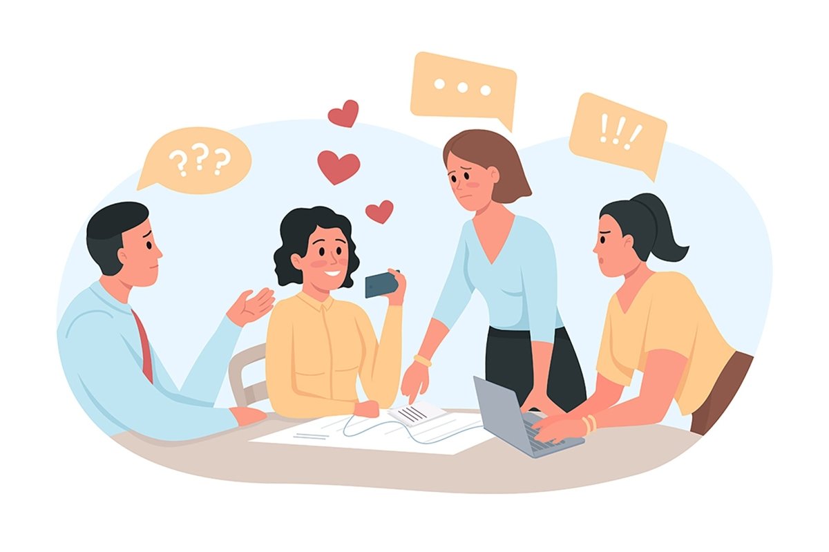 Dating flat color vector illustration bundle