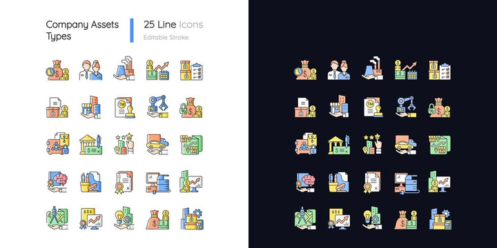 Day and night mode color icons bundle