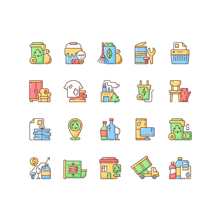 Day and night mode color icons bundle