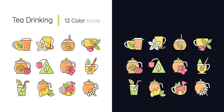 Day and night mode color icons bundle