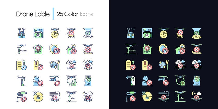 Day and night mode color icons bundle