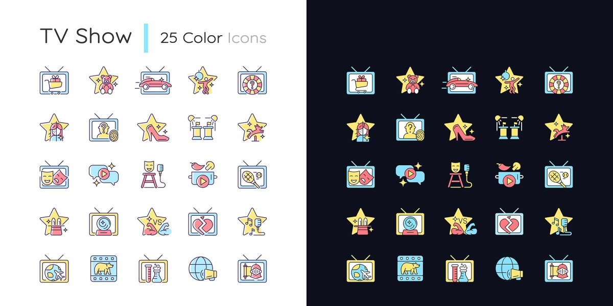 Day and night mode color icons bundle