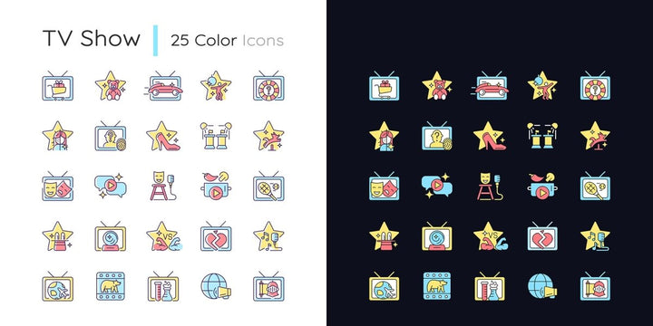 Day and night mode color icons bundle