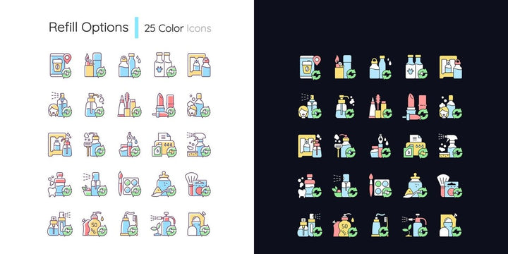 Day and night mode color icons bundle