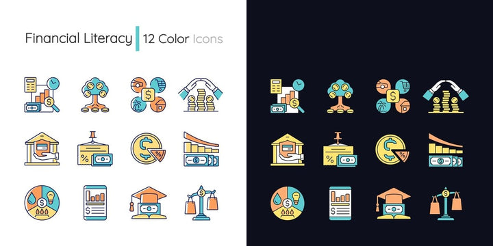 Day and night mode color icons bundle