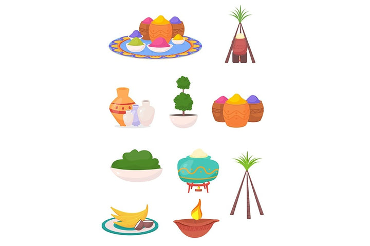 Decorative indian decor vector bundle