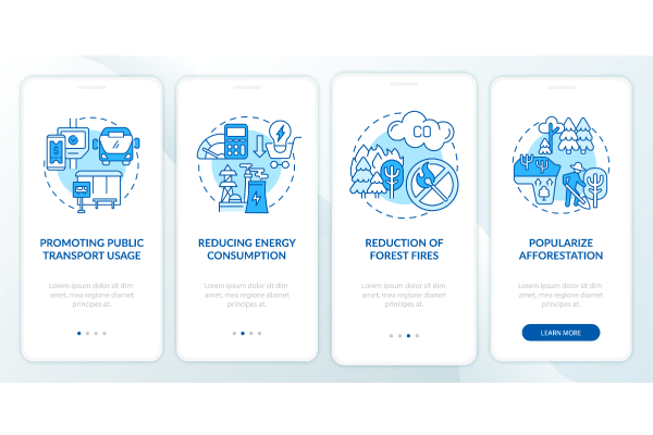 Decreasing Air Pollution App Page Bundle – IMG Visuals