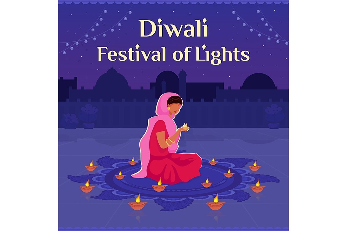 Deepavali social media post mockup set