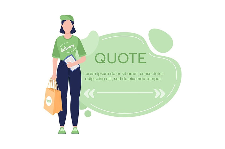 Delivery quotes box with flat character set