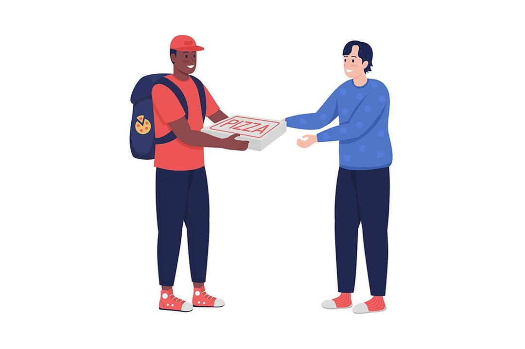 Delivery service semi flat color vector character set