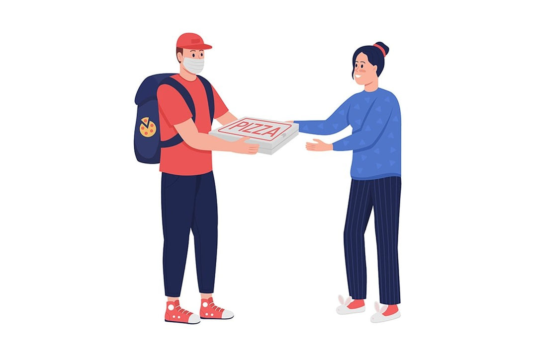 Delivery service semi flat color vector character set