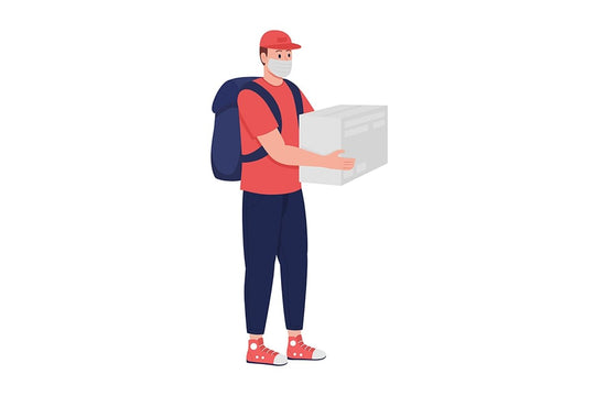 Delivery service semi flat color vector character set