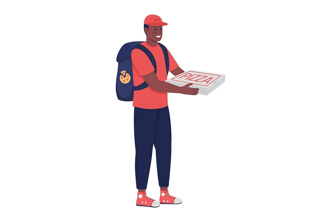 Delivery service semi flat color vector character set
