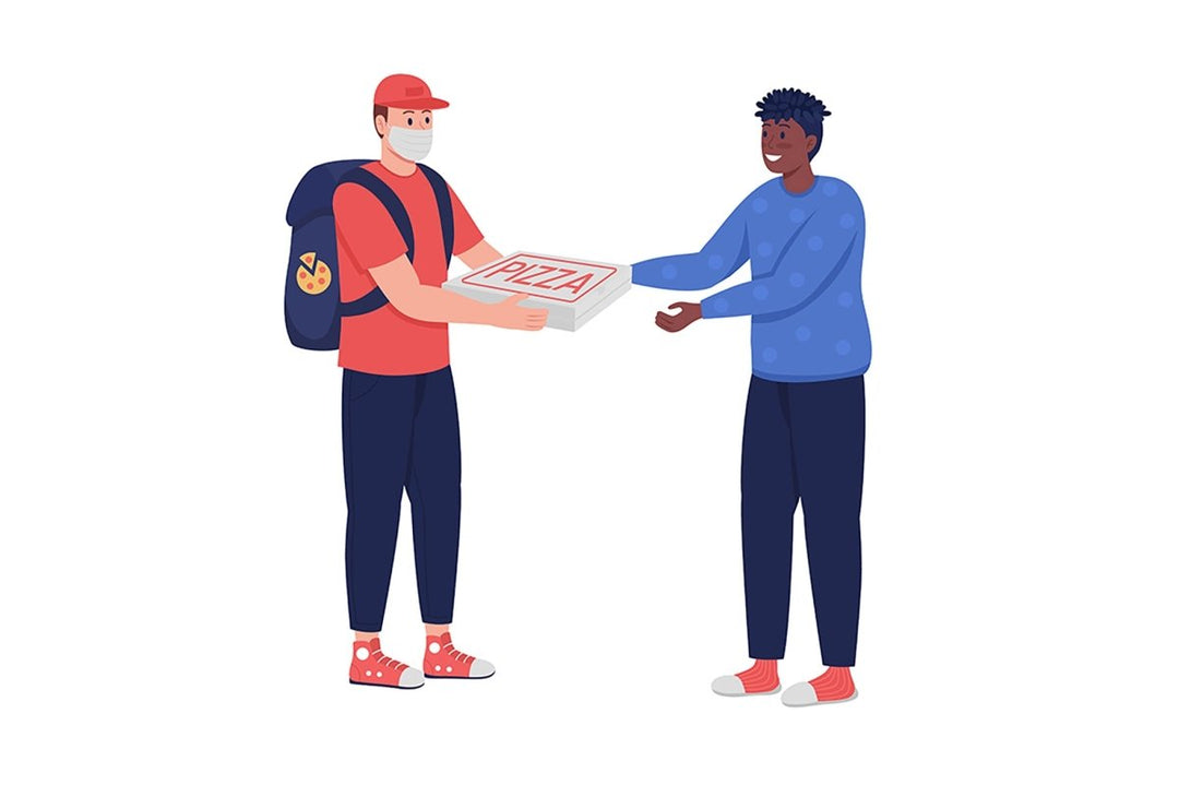 Delivery service semi flat color vector character set