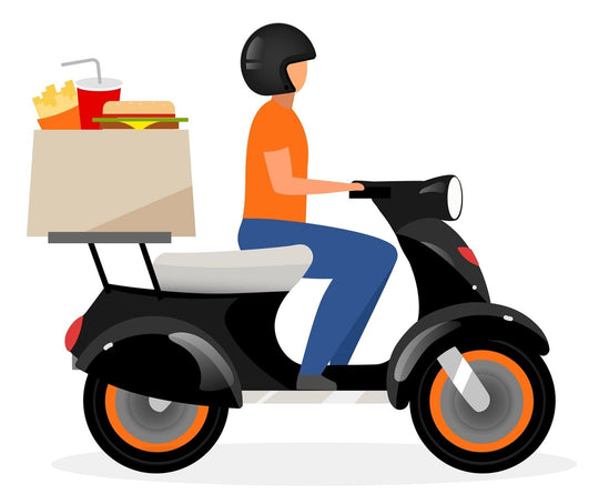 Delivery service workers flat vector illustrations set