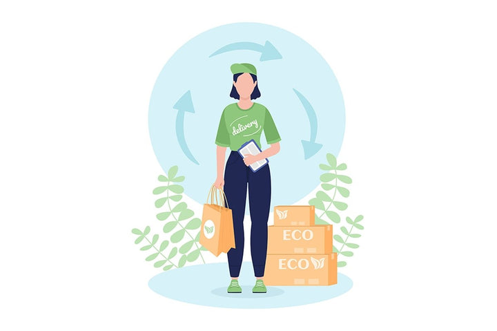 Delivery vector isolated illustration bundle